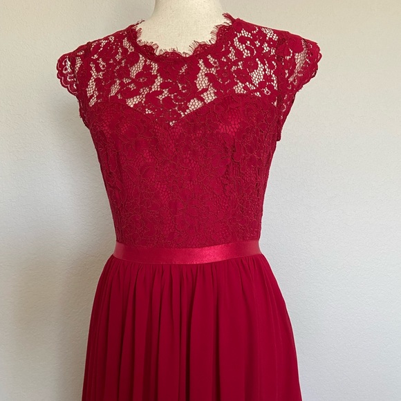 Miusol Women's Formal Floral Lace Size Small Bridesmaid Party Maxi Dress - Picture 9 of 15